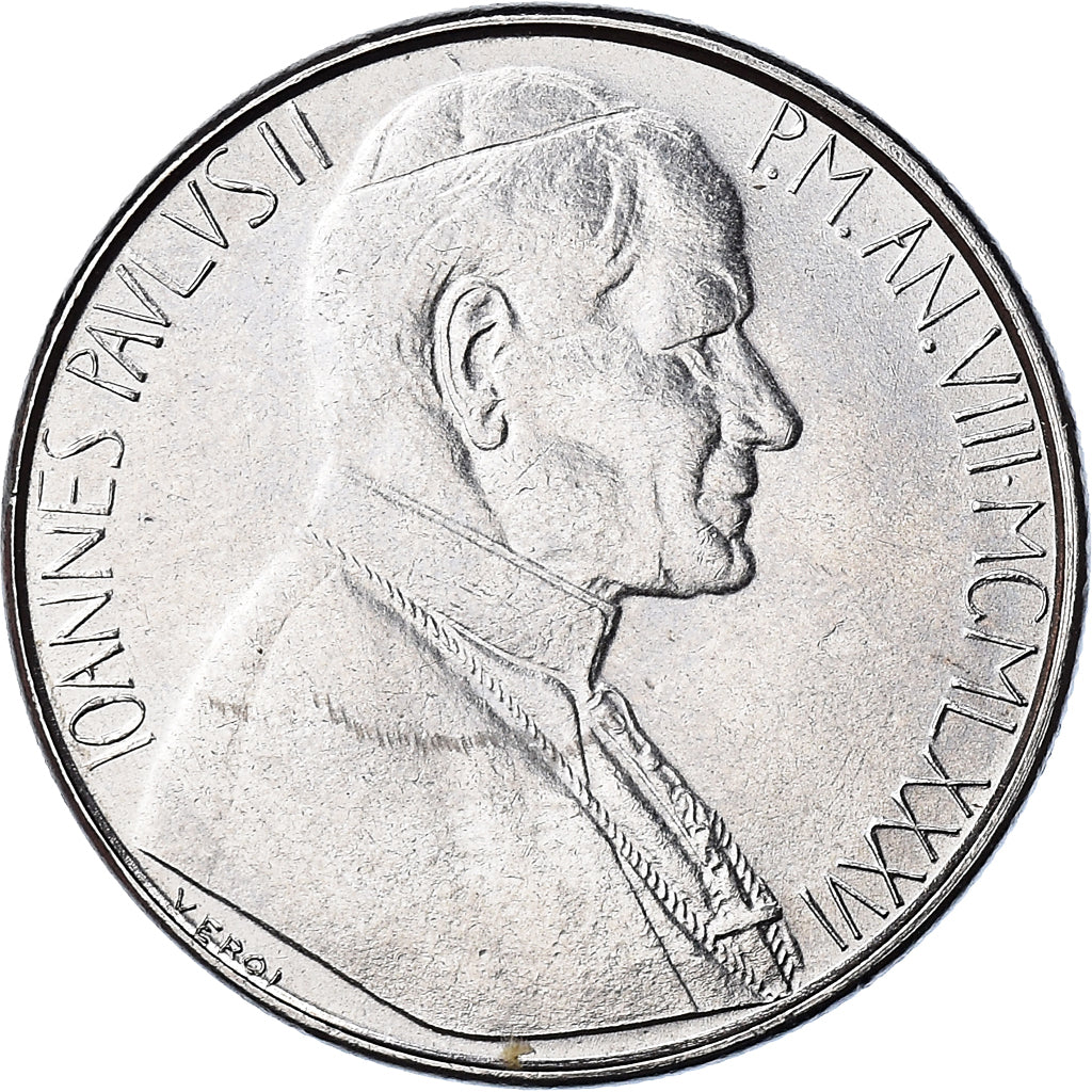 Münze, Vatikanstadt, John Paul II, 50 Lire, 1986, FDC, STGL, Stainless Steel