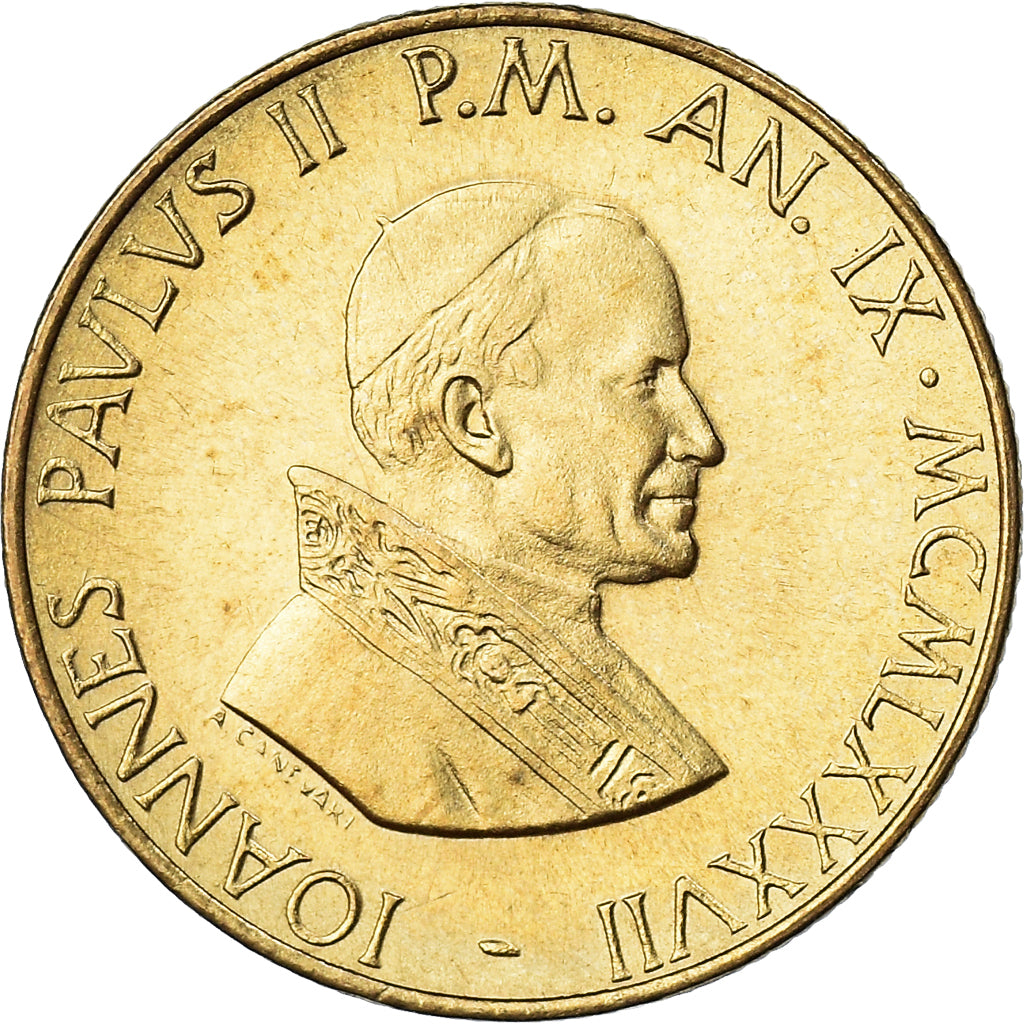 Münze, Vatikanstadt, John Paul II, 200 Lire, 1987, FDC, STGL, Aluminum-Bronze