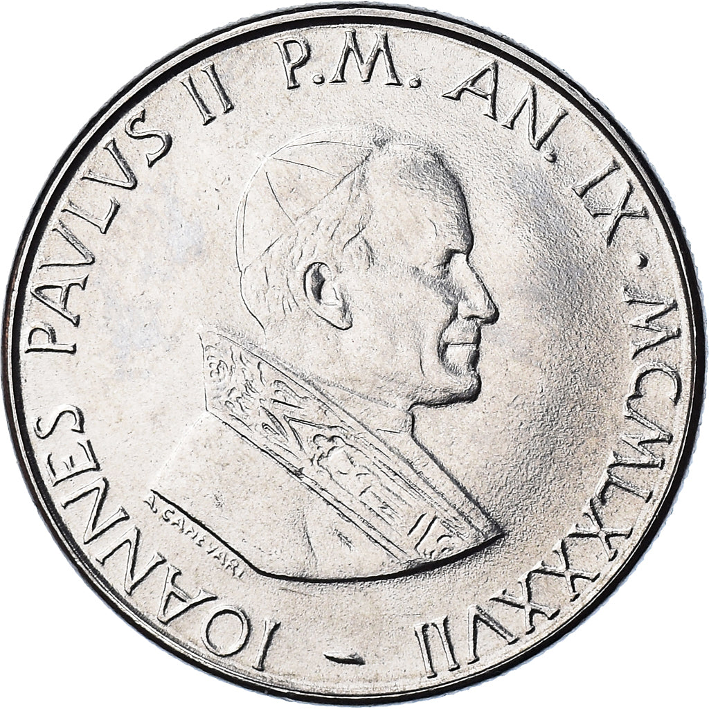 Coin, VATICAN CITY, John Paul II, 50 Lire, 1987, FDC, MS(65-70), Stainless