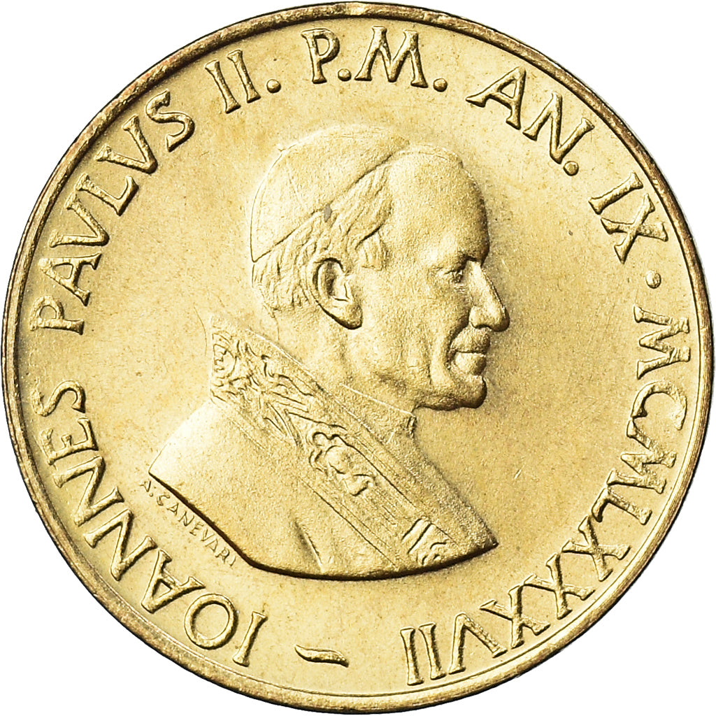 Münze, Vatikanstadt, John Paul II, 20 Lire, 1987, FDC, STGL, Aluminum-Bronze