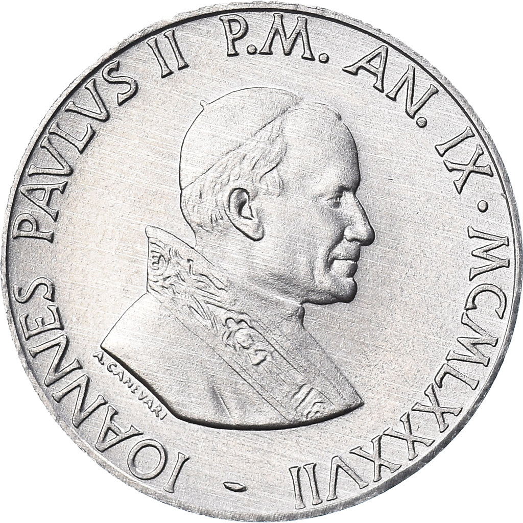 Coin, VATICAN CITY, John Paul II, 10 Lire, 1987, FDC, MS(65-70), Aluminum