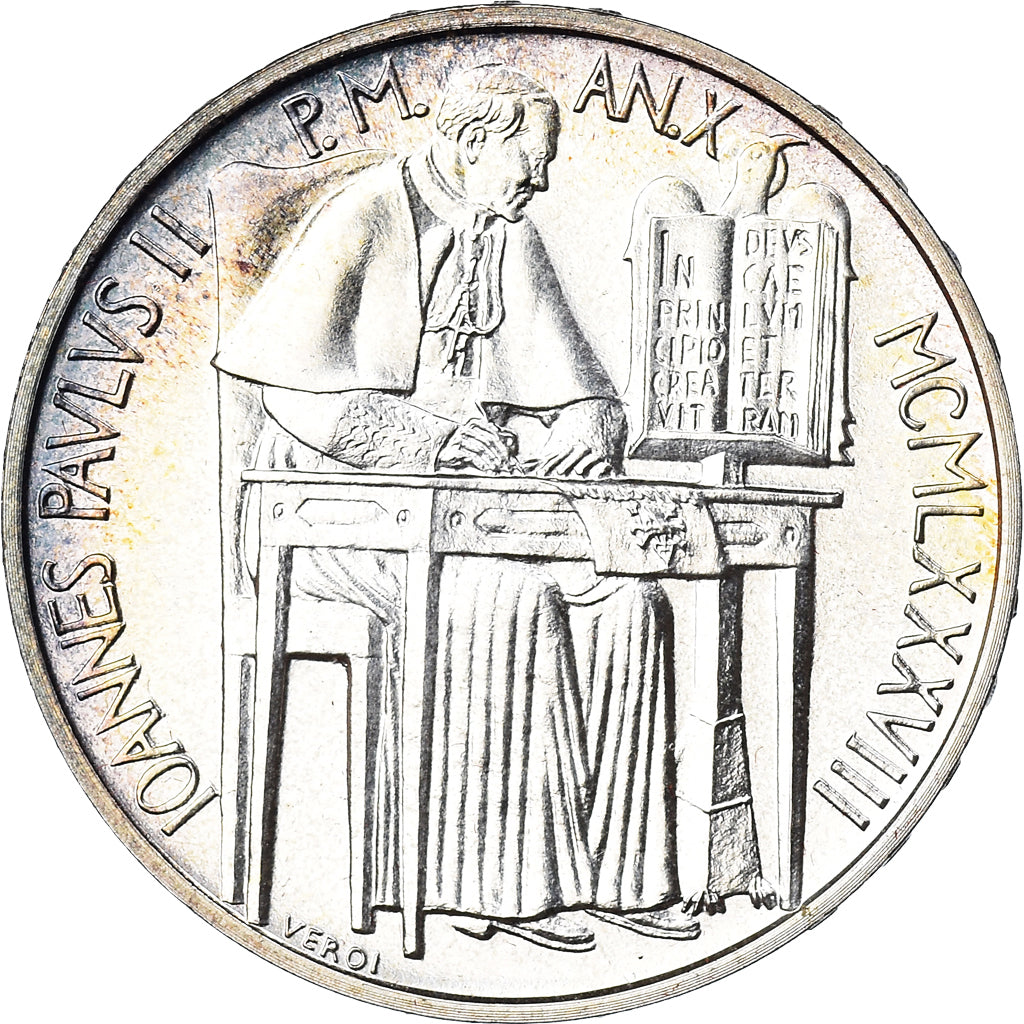 Coin, VATICAN CITY, John Paul II, 1000 Lire, 1988, FDC, MS(65-70), Silver