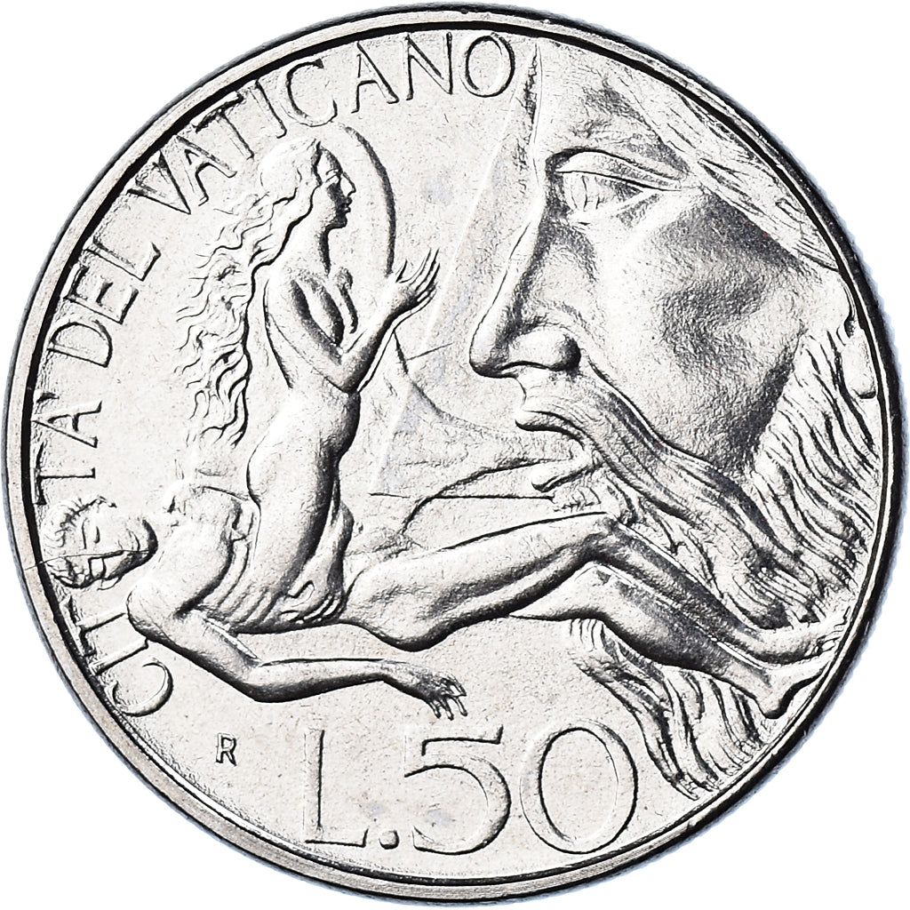 Coin, VATICAN CITY, John Paul II, 50 Lire, 1988, FDC, MS(65-70), Stainless