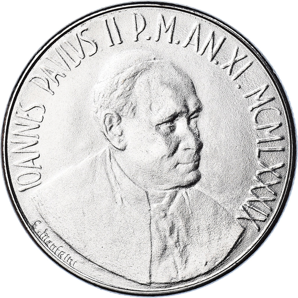 Münze, Vatikanstadt, John Paul II, 100 Lire, 1989, FDC, STGL, Stainless Steel