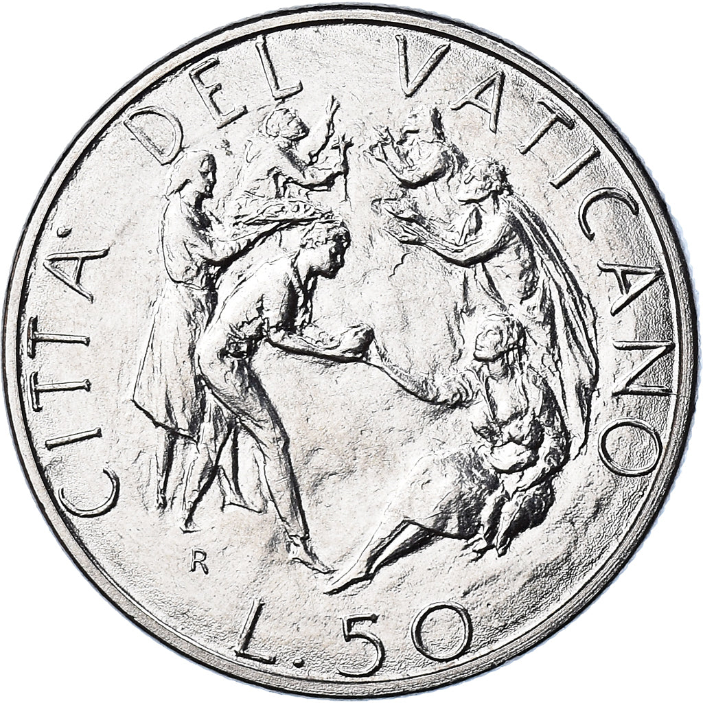 Coin, VATICAN CITY, John Paul II, 50 Lire, 1989, FDC, MS(65-70), Stainless
