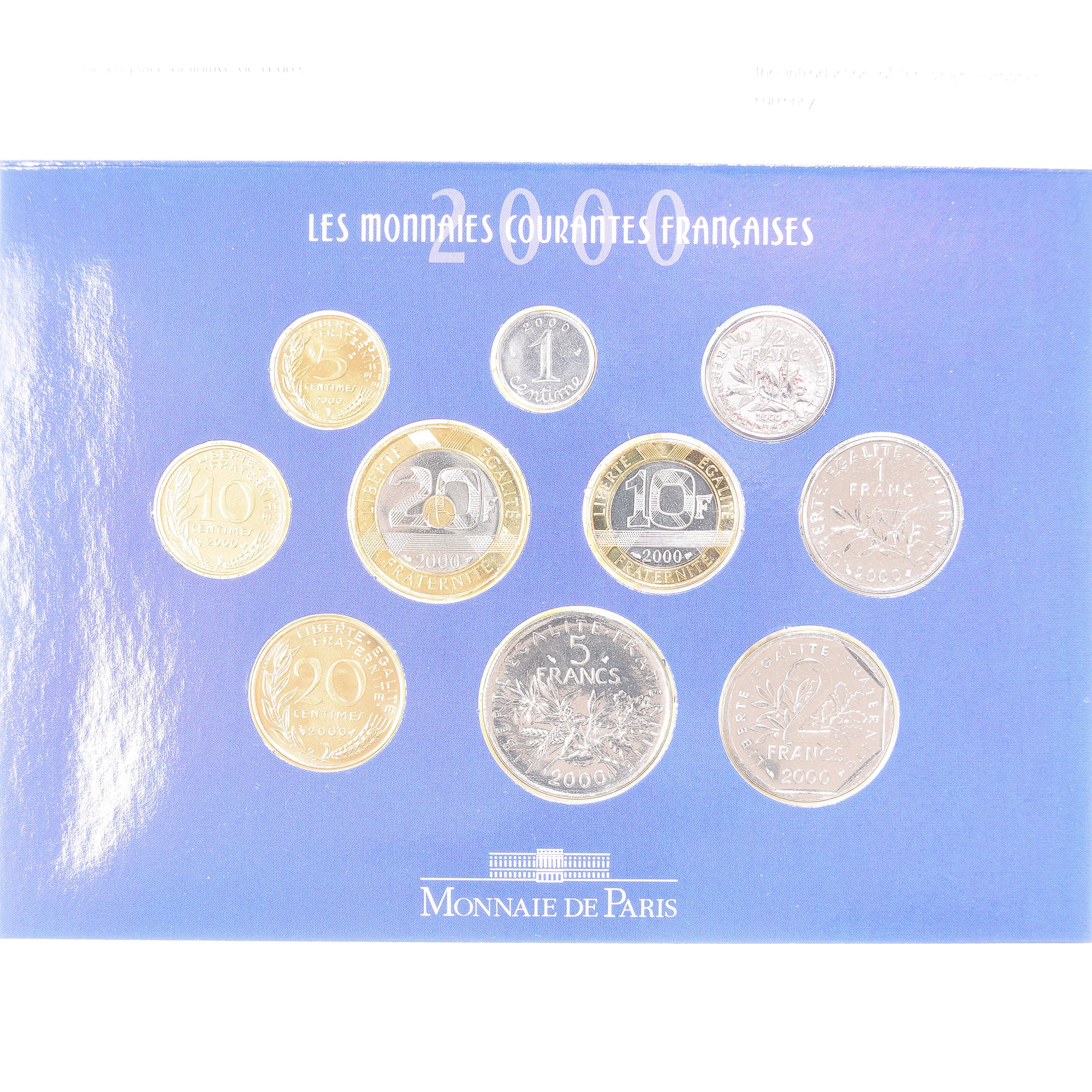 Moeda, França, Monnaie de Paris, Set 10 Monnaies., 2000, Paris, BU, MS(65-70)