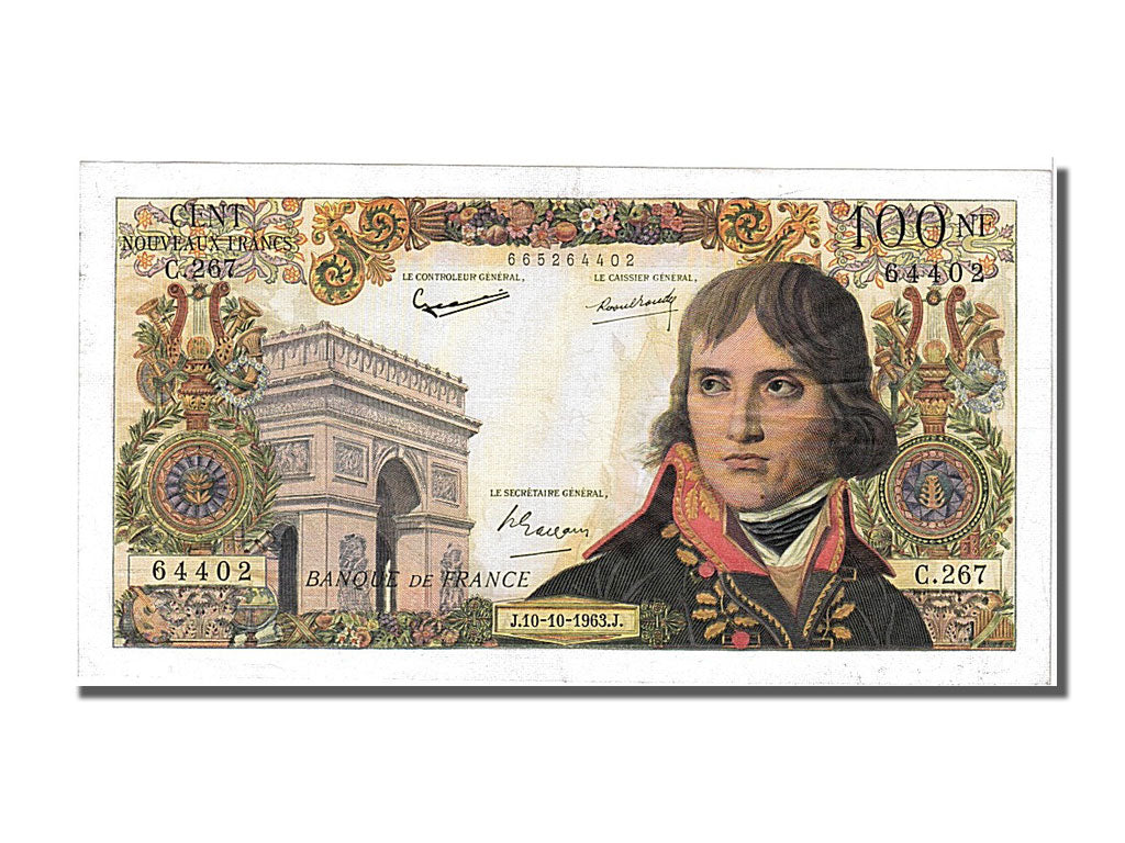 France, 100 Nouveaux Francs, 100 NF 1959-1964 ''Bonaparte'', 1963, KM #144a,...
