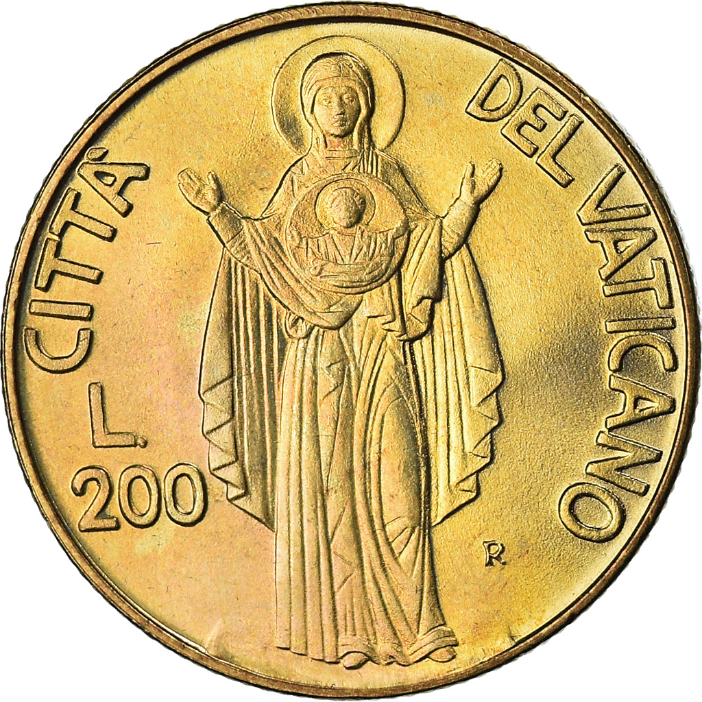 Coin, VATICAN CITY, John Paul II, 200 Lire, 1990, FDC, MS(65-70)