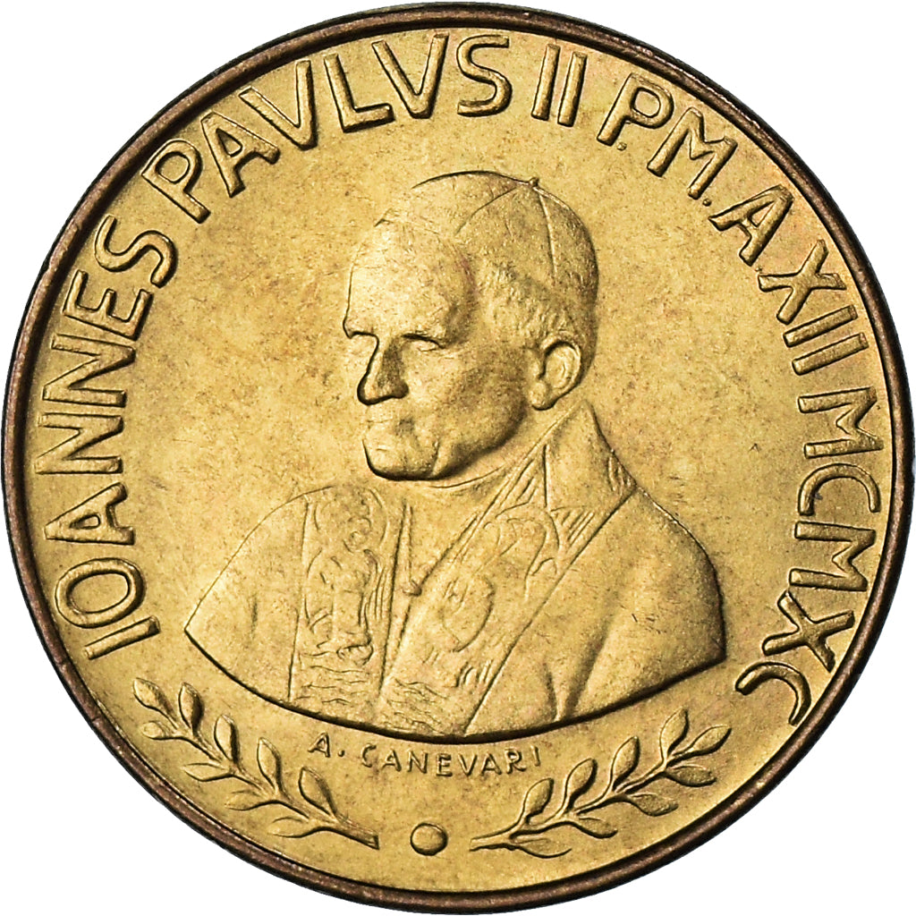 Coin, VATICAN CITY, John Paul II, 20 Lire, 1990, FDC, MS(65-70)