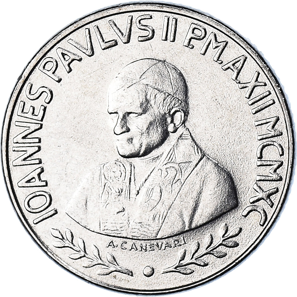 Coin, VATICAN CITY, John Paul II, 100 Lire, 1990, FDC, MS(65-70), Stainless