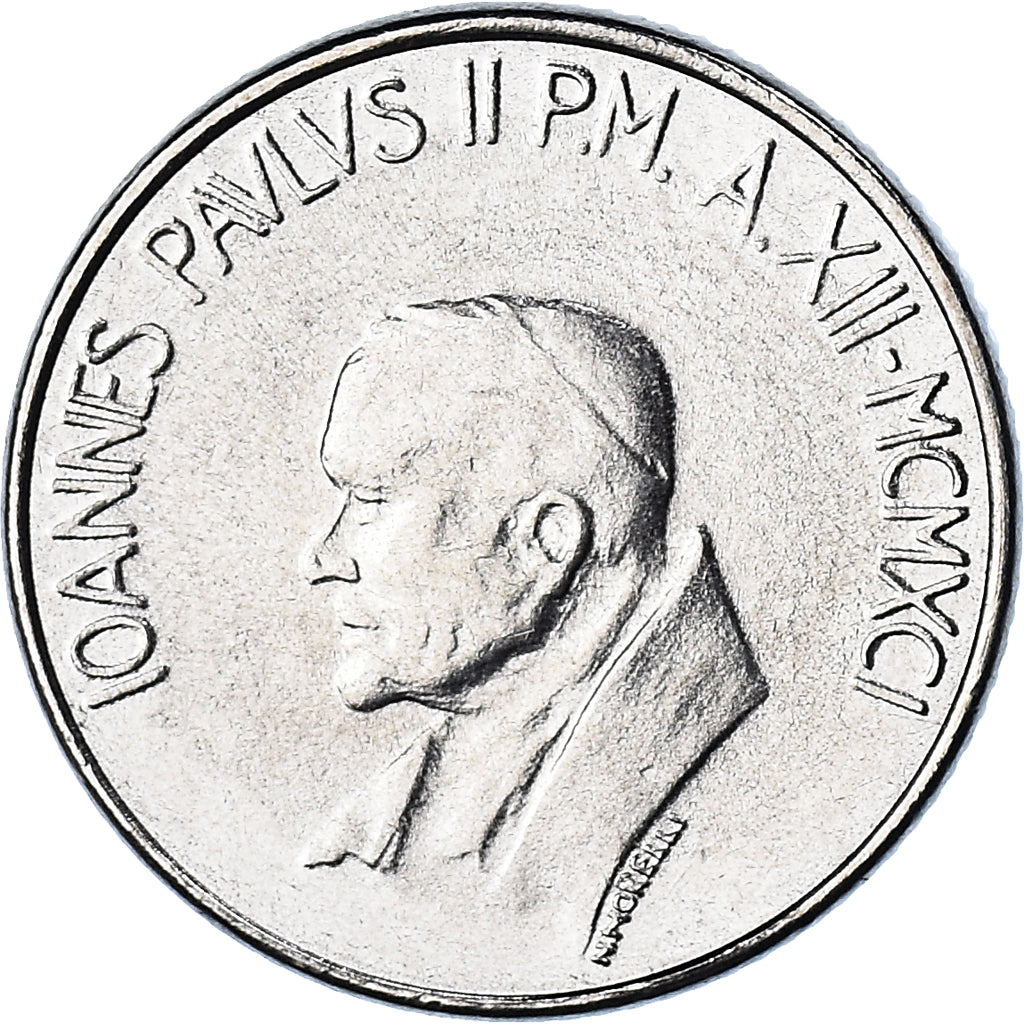 Moneta, CITTÀ DEL VATICANO, John Paul II, 100 Lire, 1991, FDC, FDC, Acciaio