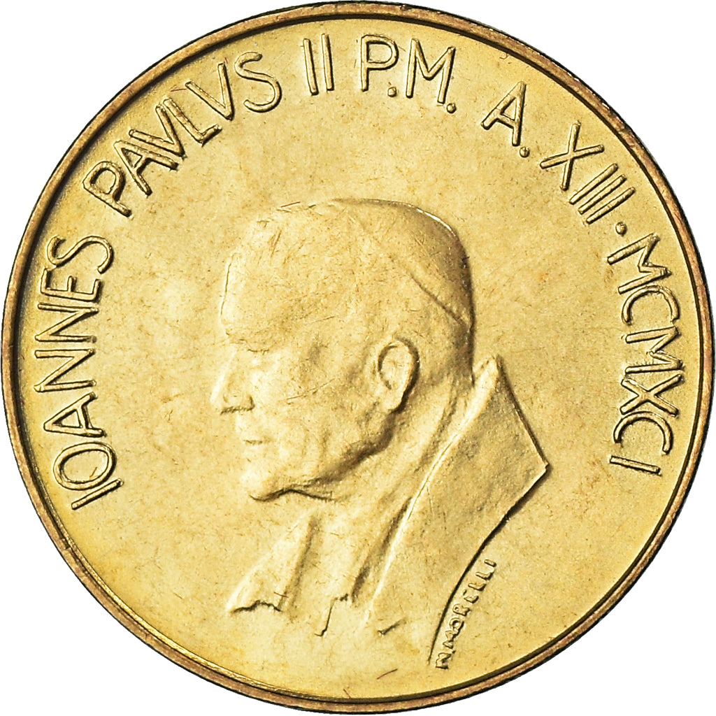 Coin, VATICAN CITY, John Paul II, 20 Lire, 1991, FDC, MS(65-70)