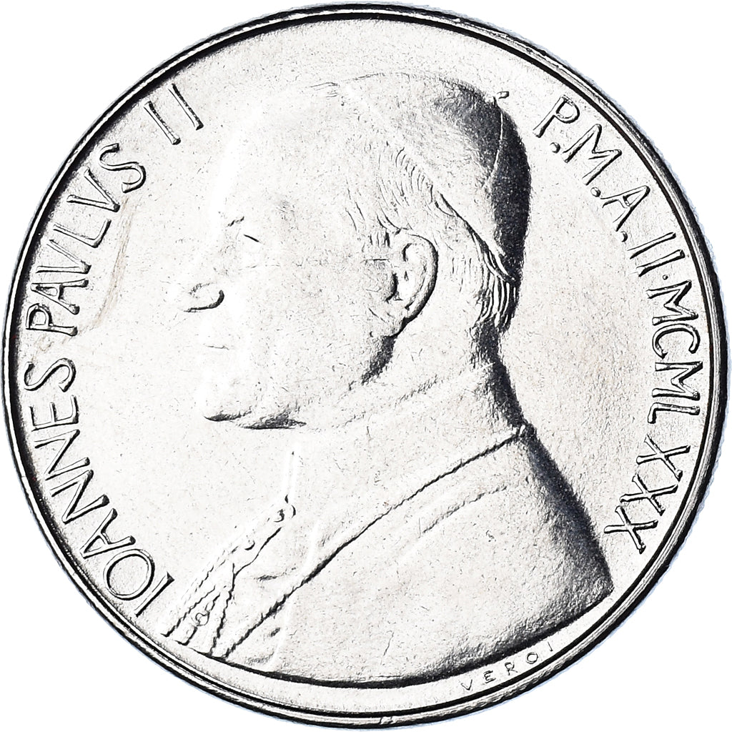 Coin, VATICAN CITY, John Paul II, 50 Lire, 1980, Roma, FDC.AN 2, MS(65-70)