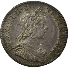 Munten, Frankrijk, Louis XIV, 1/4 Écu à la mèche courte, 1/4 Ecu, 1644