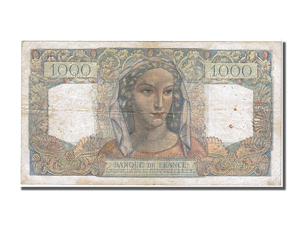 France, 1000 Francs, 1 000 F 1945-1950 ''Minerve et Hercule'', 1945, KM #130a,..