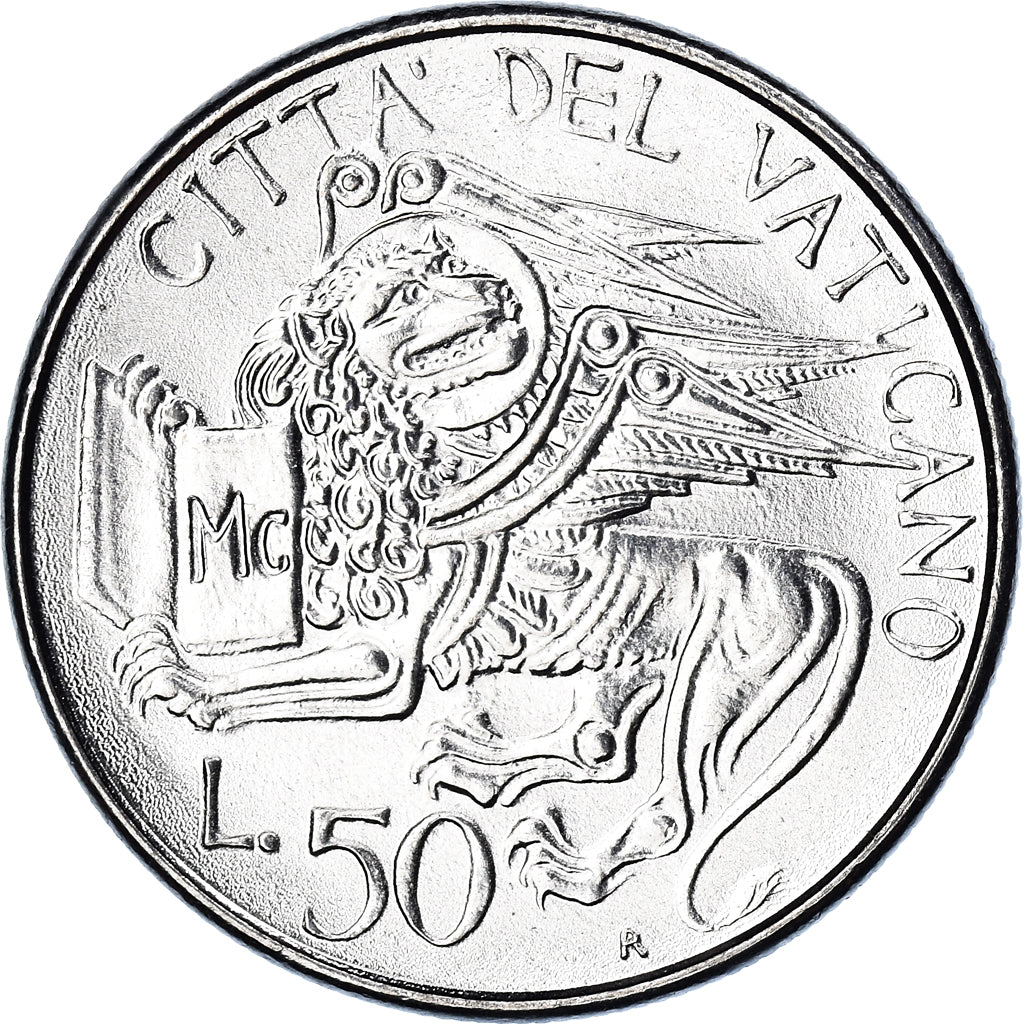 Coin, VATICAN CITY, John Paul II, 50 Lire, 1985, Roma, FDC, MS(65-70), Stainless
