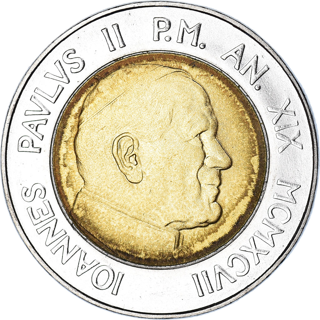 Coin, VATICAN CITY, John Paul II, 500 Lire, 1997, FDC, MS(65-70), Bi-Metallic