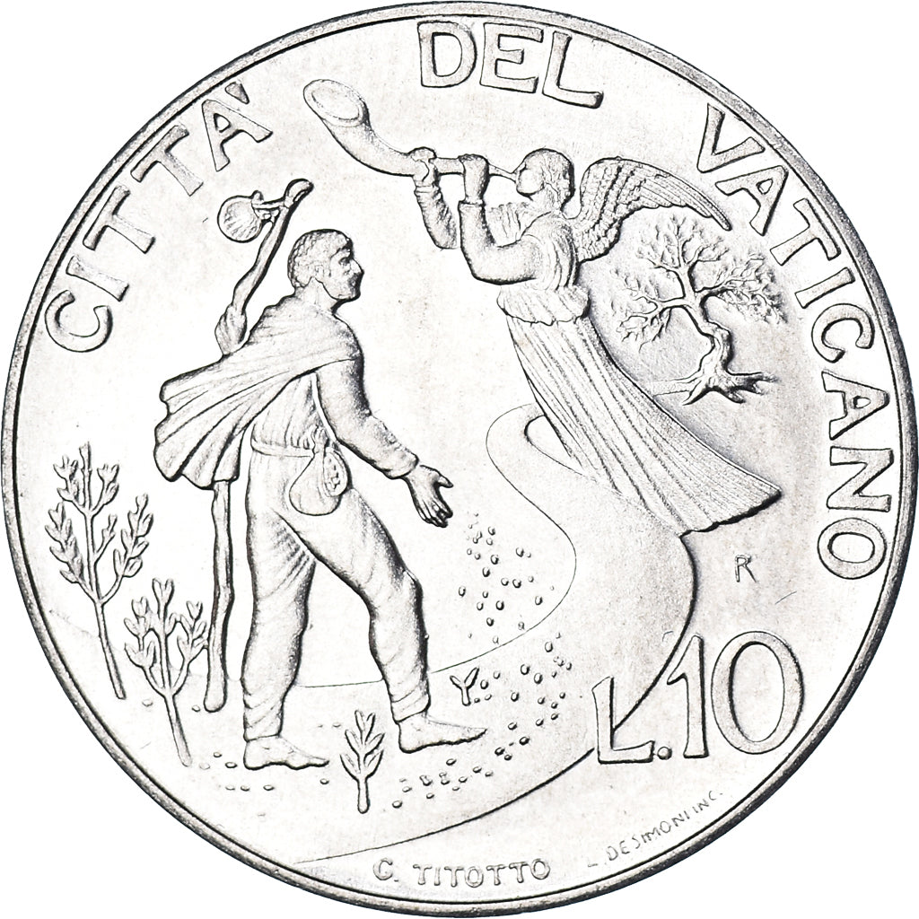 Coin, VATICAN CITY, John Paul II, 10 Lire, 1997, FDC, MS(65-70), Aluminum