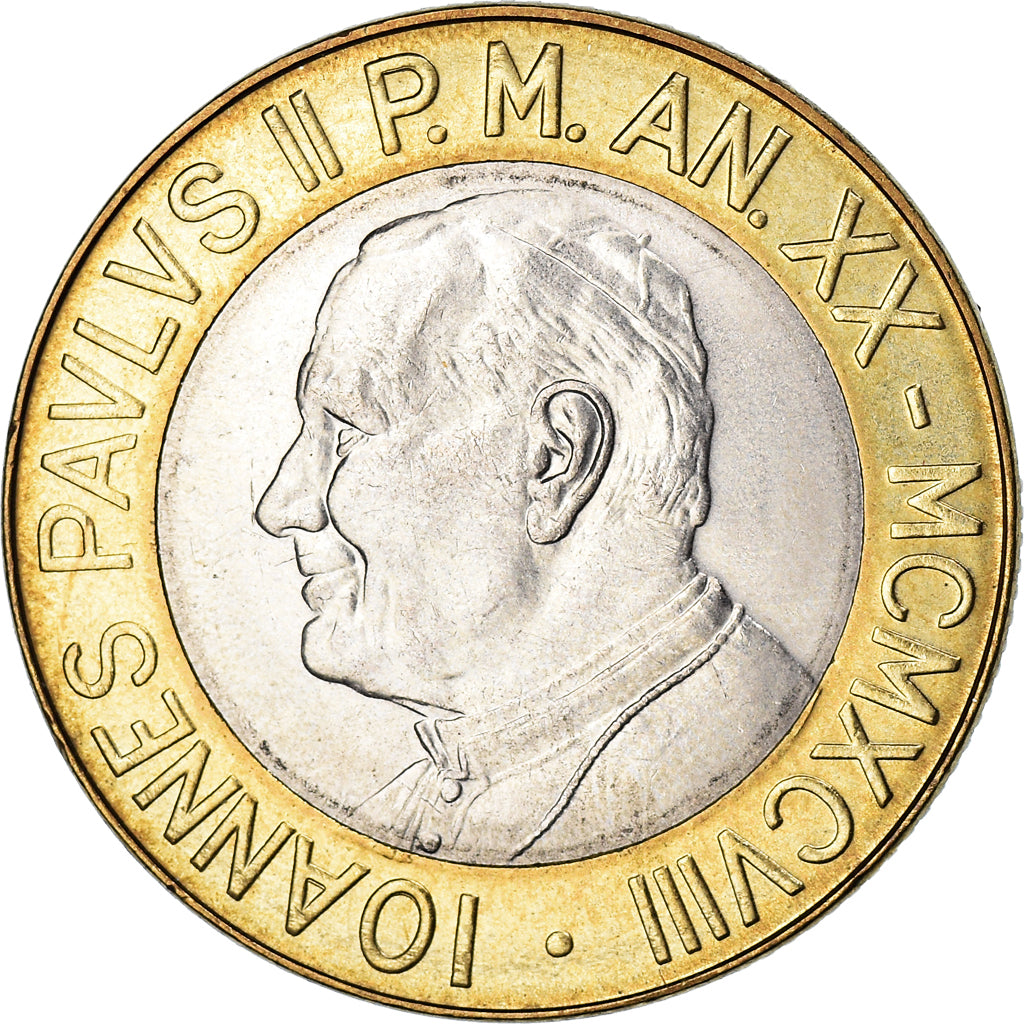 Coin, VATICAN CITY, John Paul II, 1000 Lire, 1998, FDC, MS(65-70), Bi-Metallic
