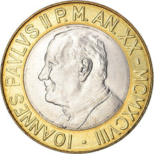 Coin, VATICAN CITY, John Paul II, 1000 Lire, 1998, FDC, MS(65-70), Bi-Metallic