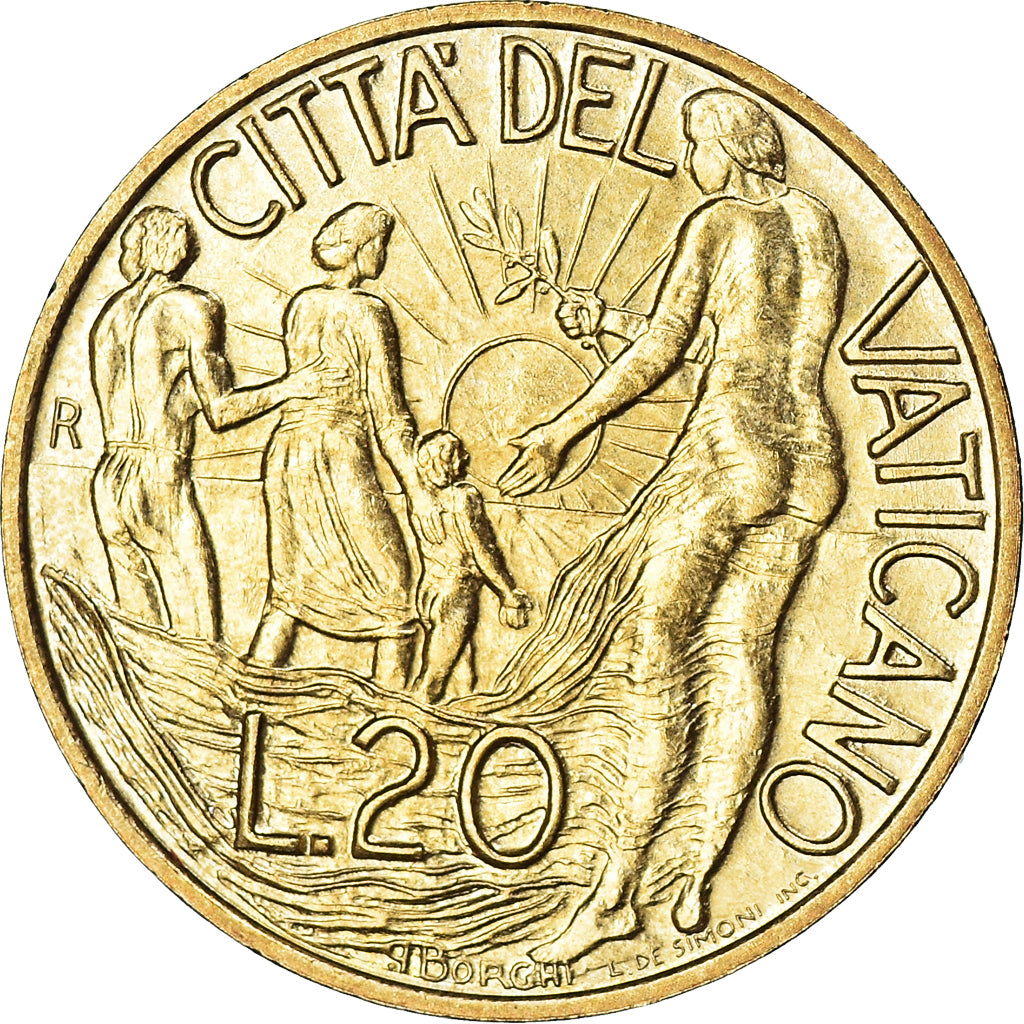 Coin, VATICAN CITY, John Paul II, 20 Lire, 1998, FDC, MS(65-70)