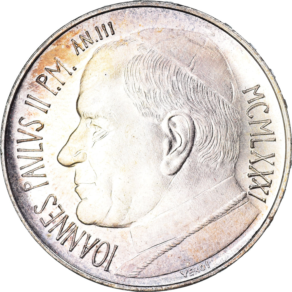Coin, VATICAN CITY, John Paul II, 500 Lire, 1981, Roma, FDC, MS(65-70), Silver