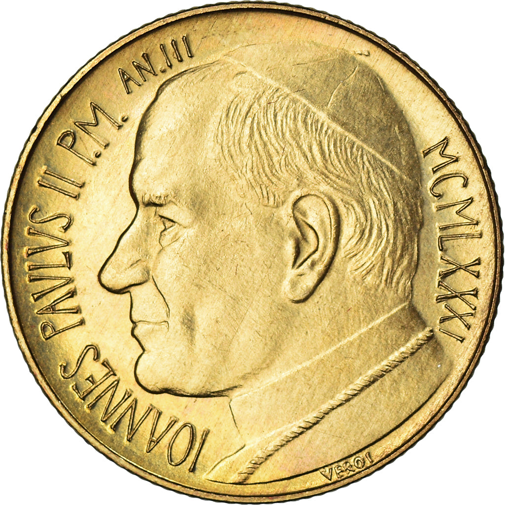 Coin, VATICAN CITY, John Paul II, 200 Lire, 1981, Roma, FDC, MS(65-70)