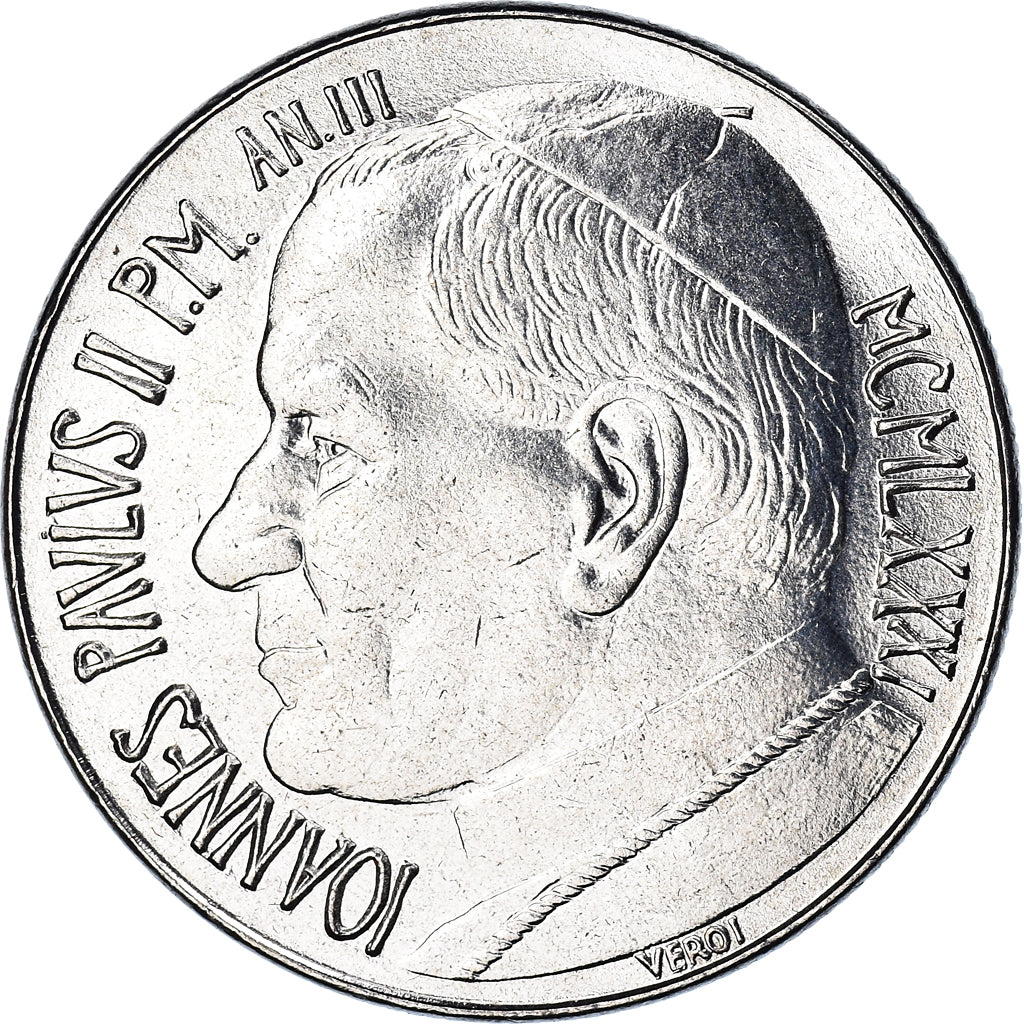 Coin, VATICAN CITY, John Paul II, 100 Lire, 1981, FDC, MS(65-70), Stainless