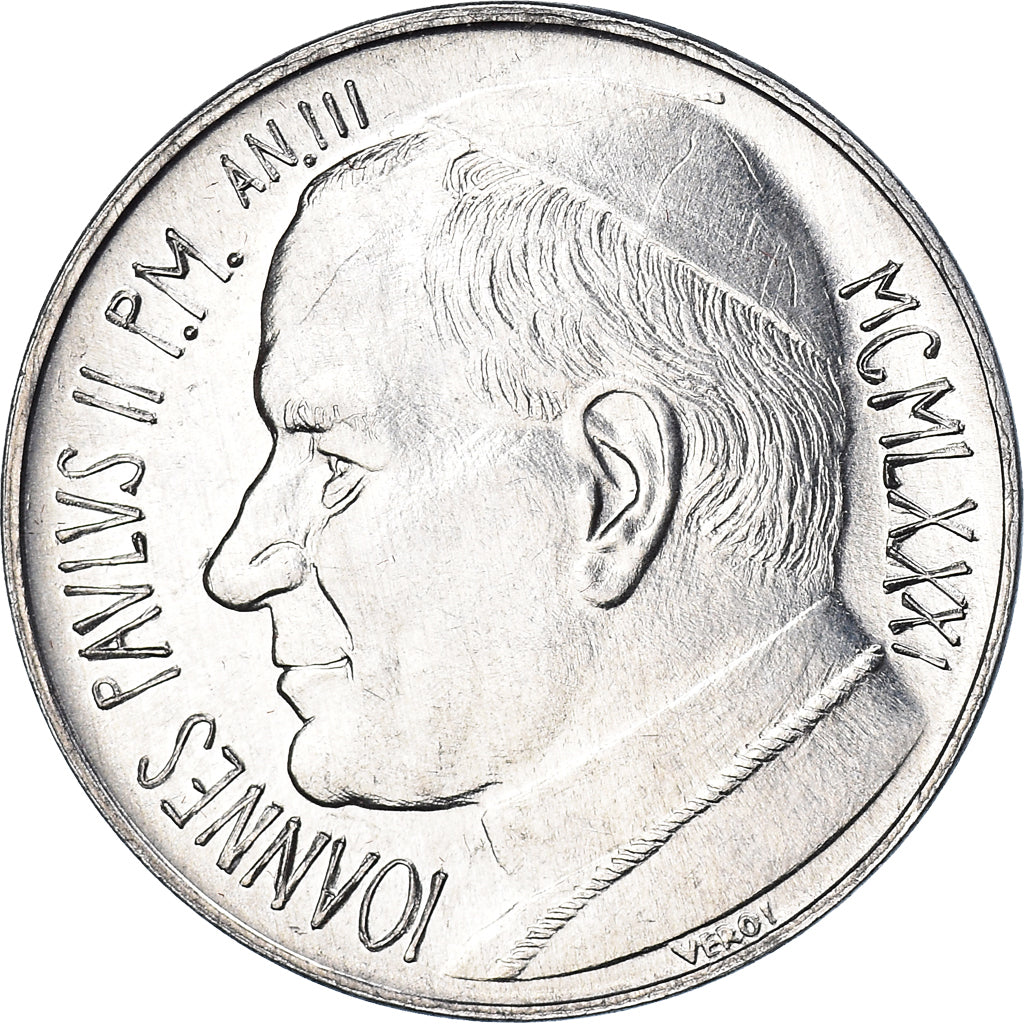 Münze, Vatikanstadt, John Paul II, 10 Lire, 1981, Rome, FDC, STGL, Aluminium