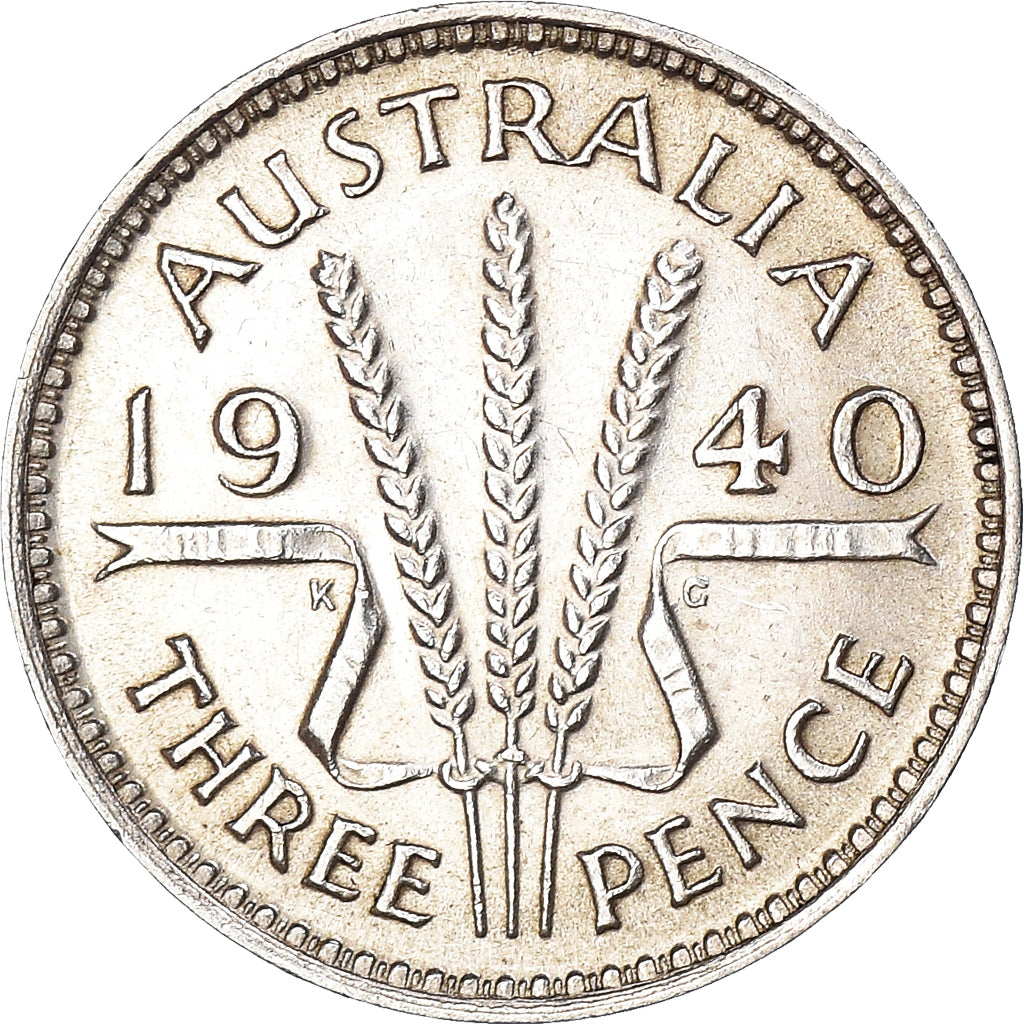 Coin, Australia, George VI, Threepence, 1940, AU(50-53), Silver, KM:37