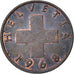 Münze, Schweiz, 2 Rappen, 1968, Bern, S, Bronze, KM:47