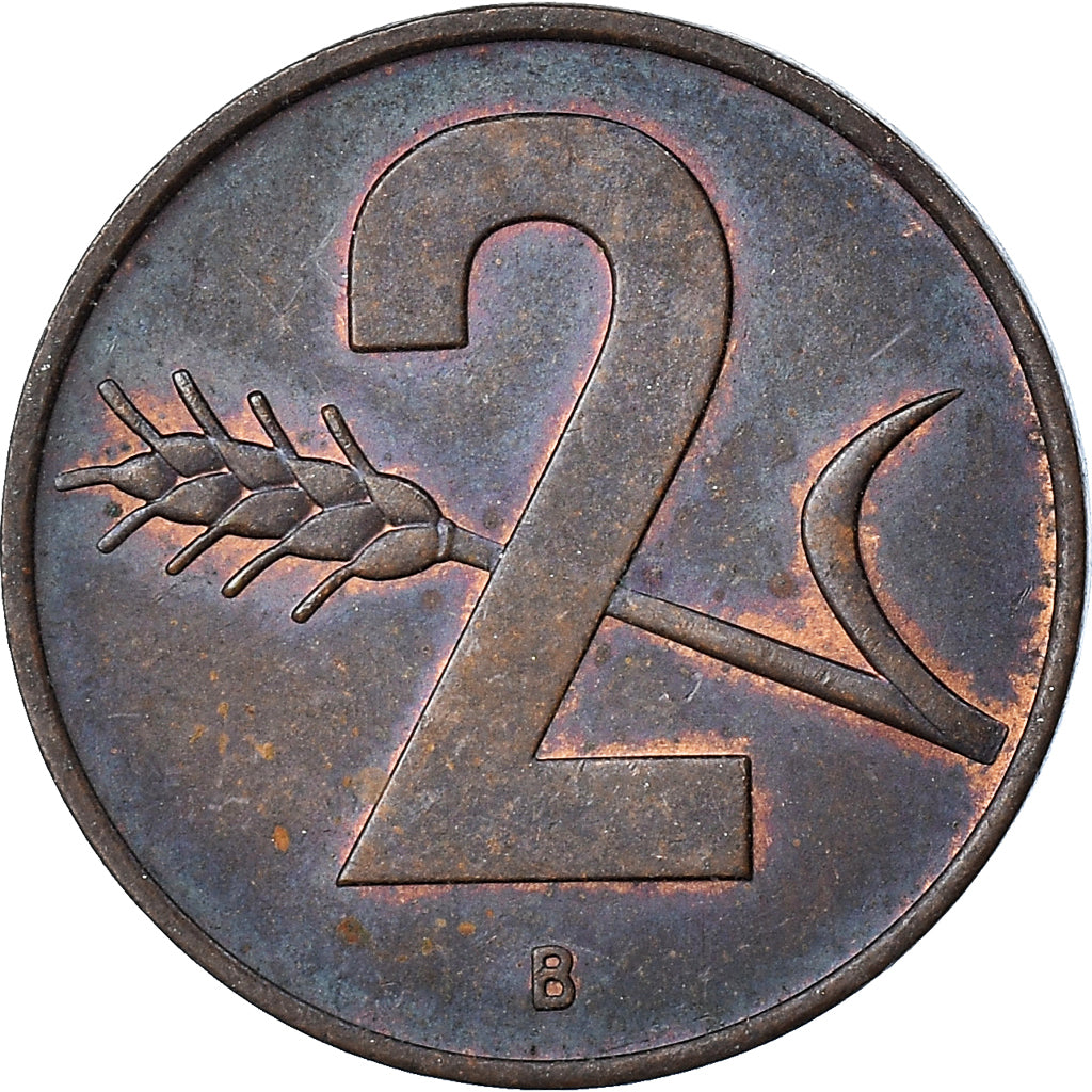 Münze, Schweiz, 2 Rappen, 1968, Bern, S, Bronze, KM:47