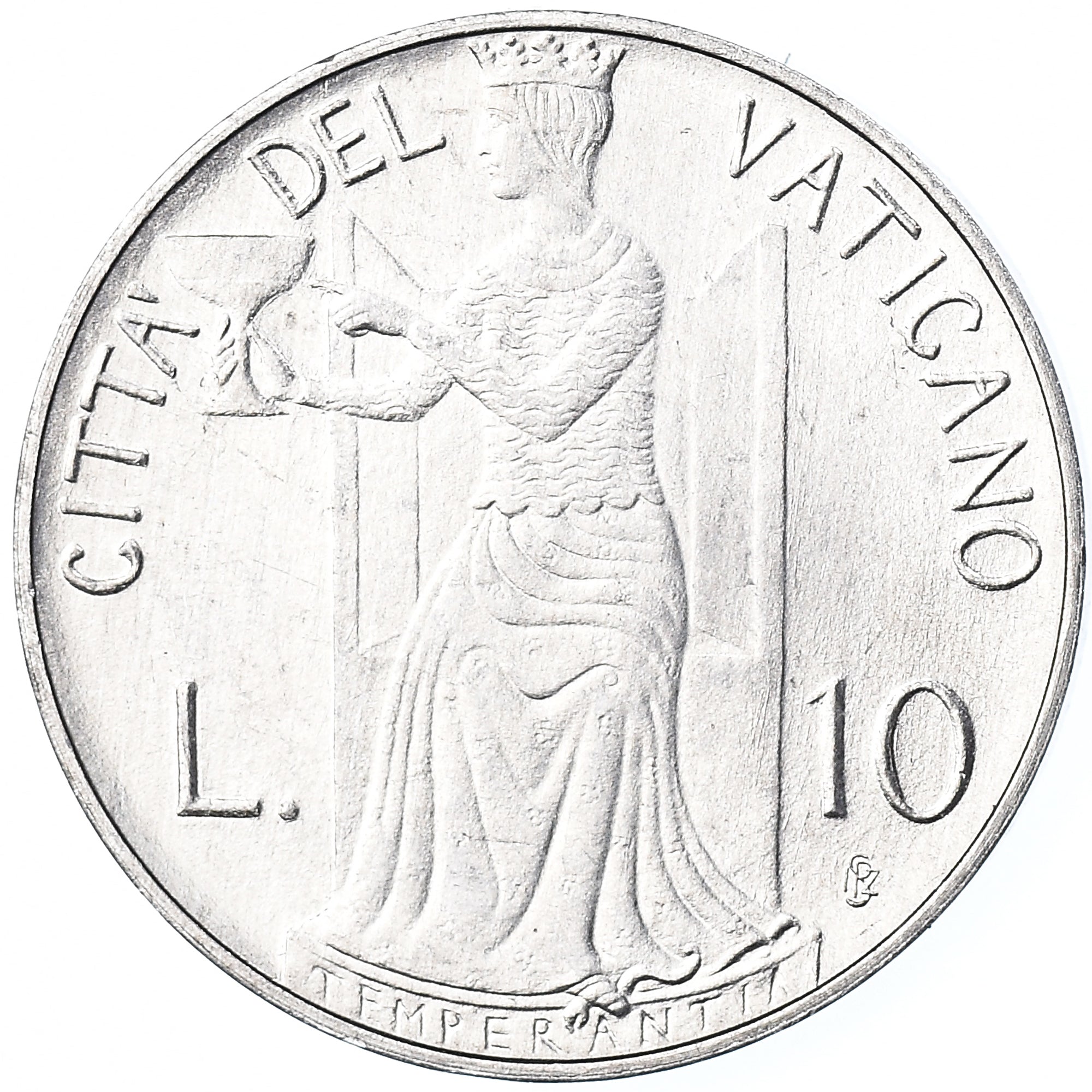 Coin, VATICAN CITY, John Paul II, 10 Lire, 1980, FDC, MS(65-70), Aluminum