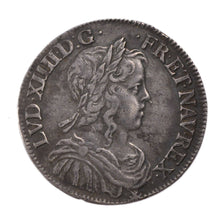FRANCE, 1/2 Écu à la mèche longue, 1/2 ECU, 1652, Rouen, KM #164.3, EF(40-45), S