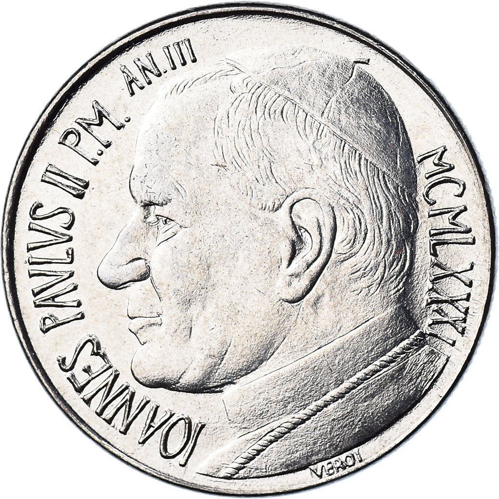 Coin, VATICAN CITY, John Paul II, 100 Lire, 1981, FDC, MS(65-70), Stainless