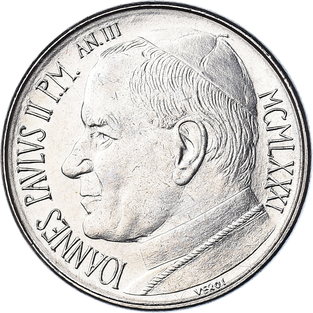 Münze, Vatikanstadt, John Paul II, 50 Lire, 1981, Roma, FDC, STGL, Stainless