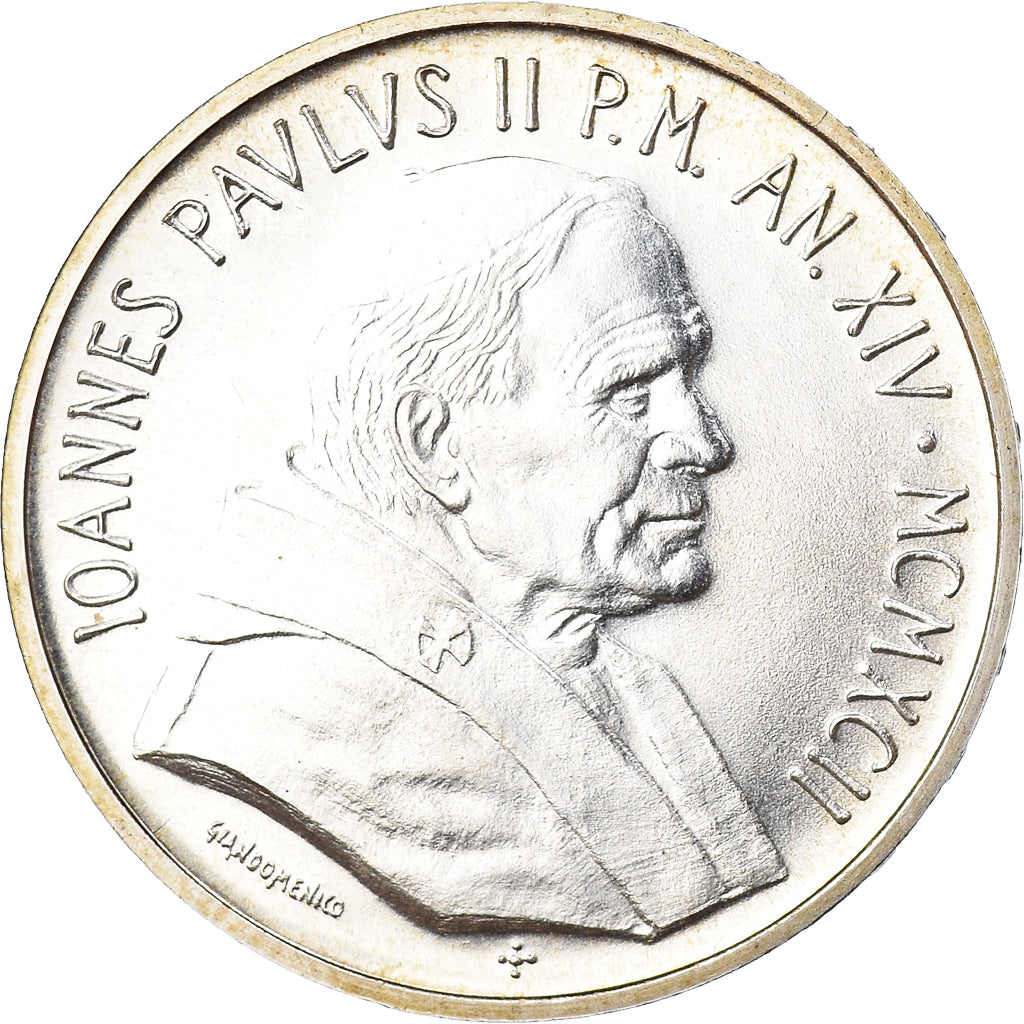 Moneta, PAŃSTWO WATYKAŃSKIE, John Paul II, 1000 Lire, 1992, FDC, MS(65-70)