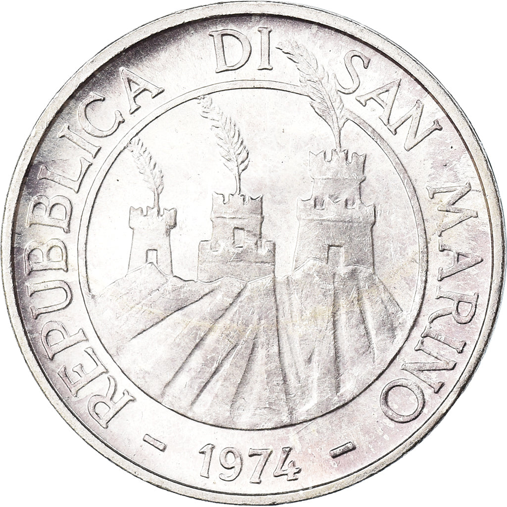 Coin, San Marino, 500 Lire, 1974, Rome, MS(65-70), Silver, KM:37