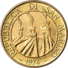 Münze, San Marino, 20 Lire, 1974, Rome, STGL, Aluminum-Bronze, KM:34