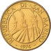 Munten, San Marino, 20 Lire, 1974, Rome, FDC, Aluminum-Bronze, KM:34