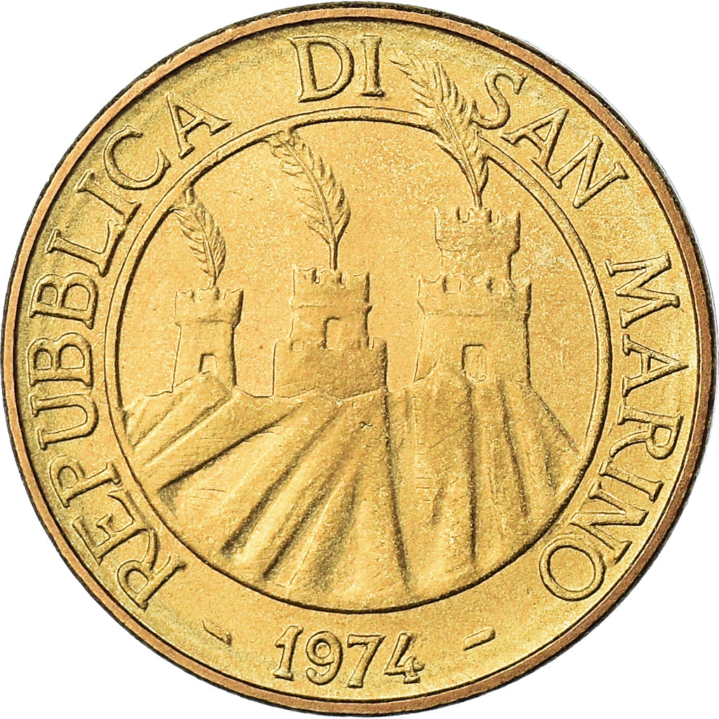 Monnaie, Saint Marin , 20 Lire, 1974, Rome, FDC, Bronze-Aluminium, KM:34