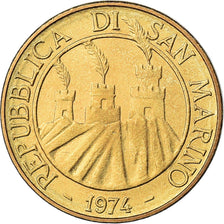Monnaie, Saint Marin , 20 Lire, 1974, Rome, FDC, Bronze-Aluminium, KM:34