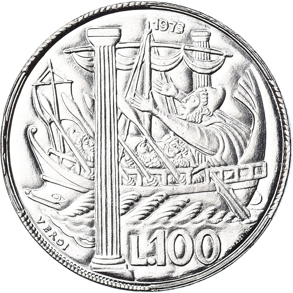 Moneta, San Marino, 100 Lire, 1973, Rome, FDC, Acciaio, KM:28