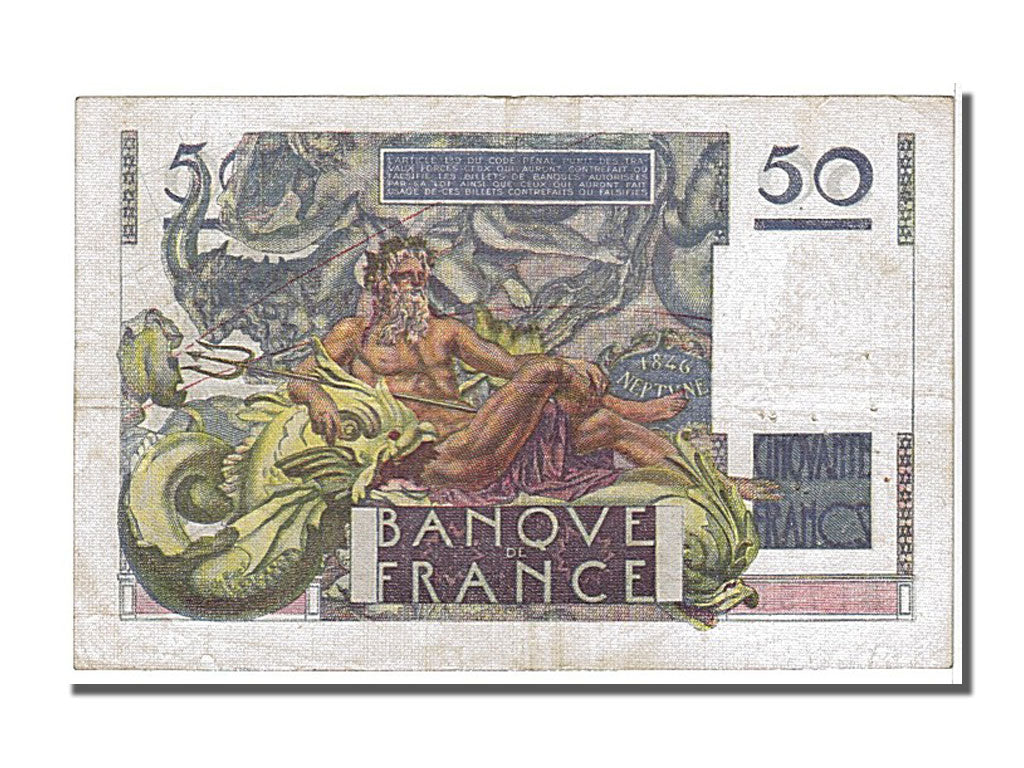 France, 50 Francs, 50 F 1946-1951 ''Le Verrier'', 1946, KM #127a, 1946-05-31,...