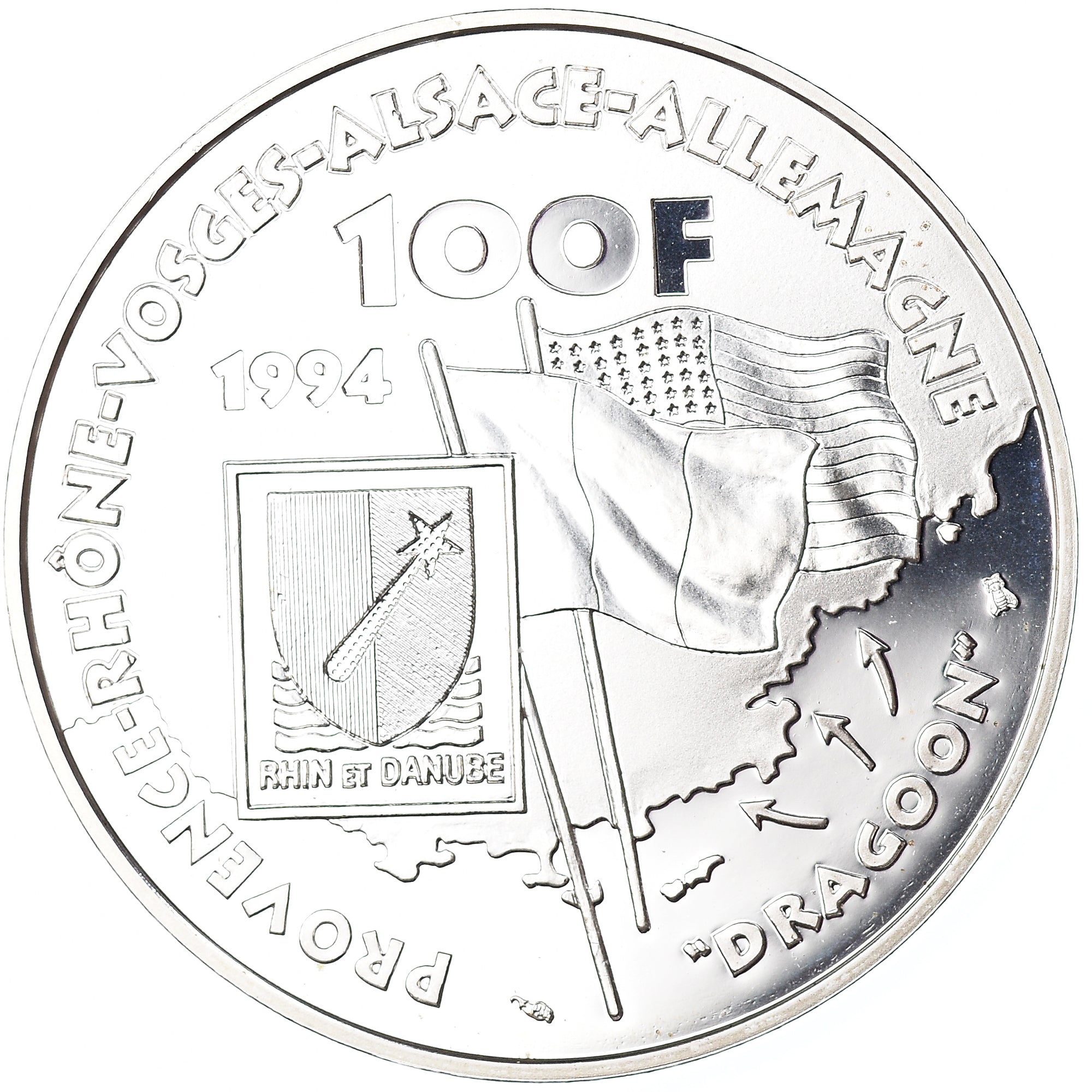 Coin, France, De Lattre de Tassigny, 100 Francs, 1994, BE, MS(65-70), Silver