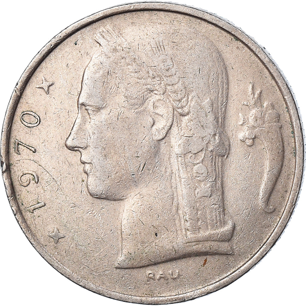 Münze, Belgien, 5 Francs, 5 Frank, 1970, SS, Kupfer-Nickel, KM:134.1
