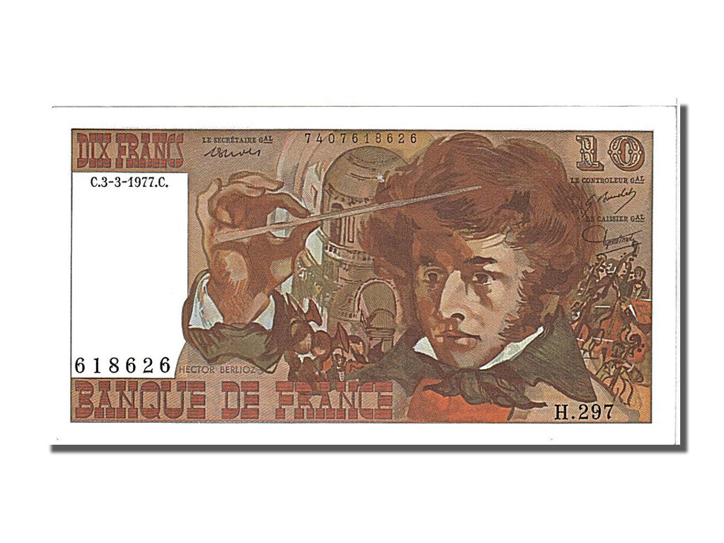 Francia, 10 Francs, 10 F 1972-1978 ''Berlioz'', 1977, KM:150c, 1977-03-03, SP...