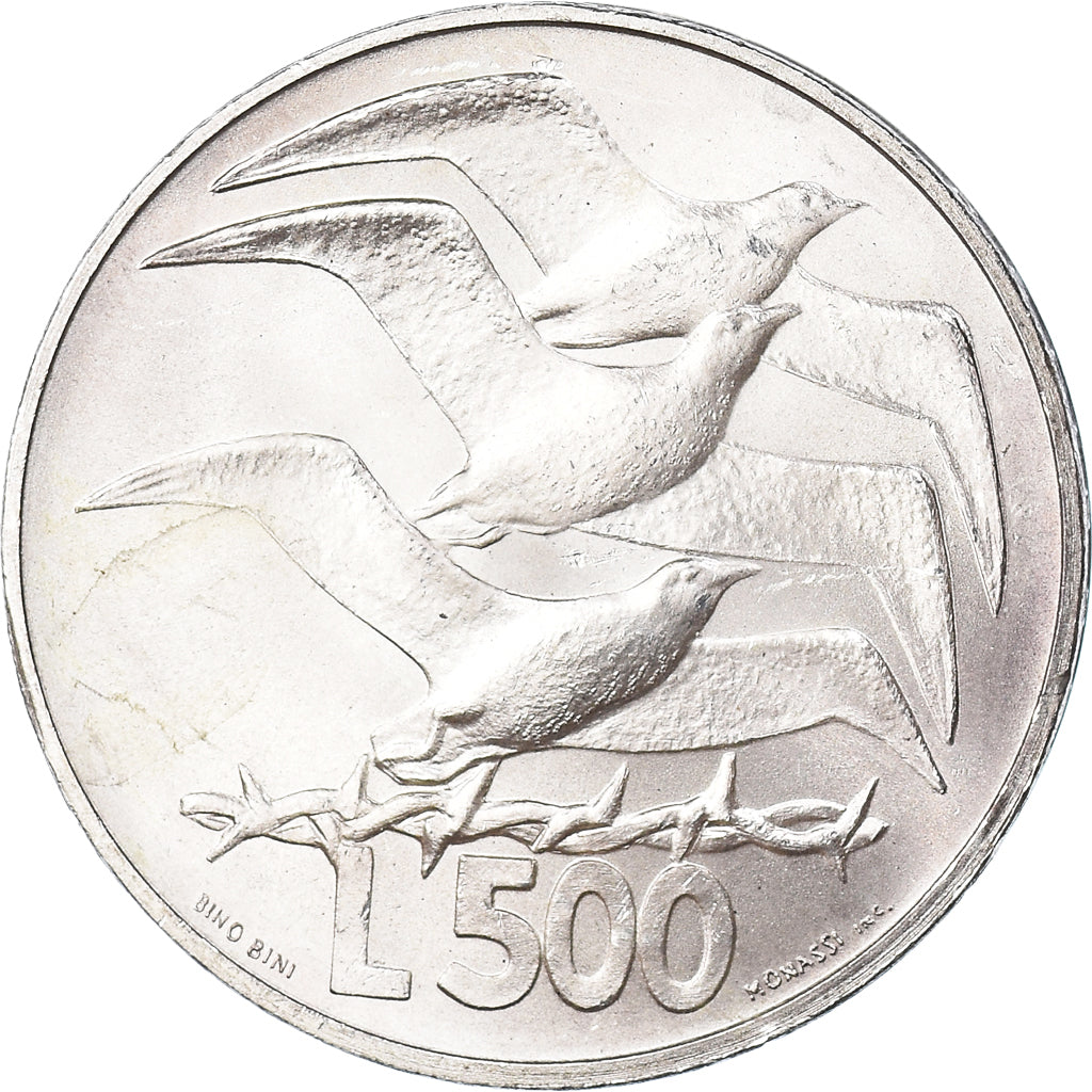 Coin, San Marino, 500 Lire, 1975, Rome, MS(65-70), Silver, KM:47
