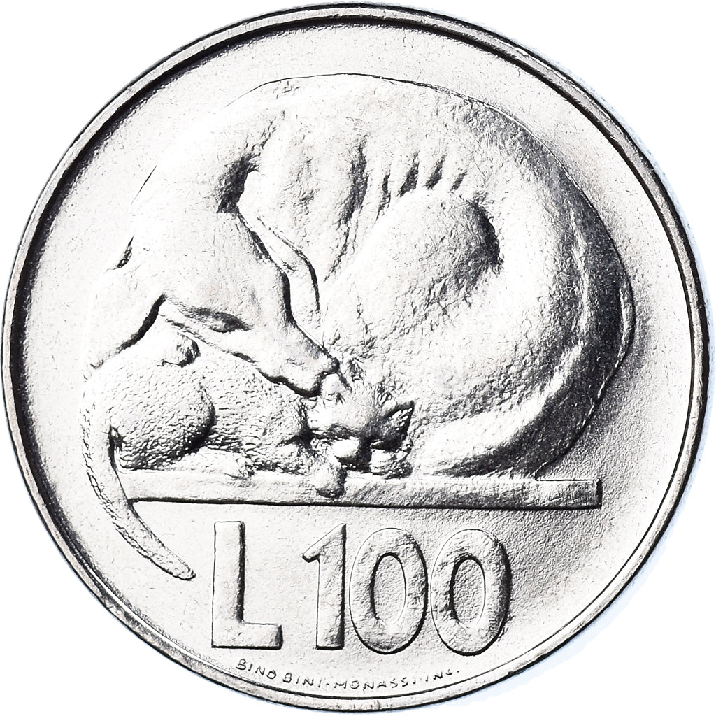 Coin, San Marino, 100 Lire, 1975, MS(65-70), Steel, KM:46