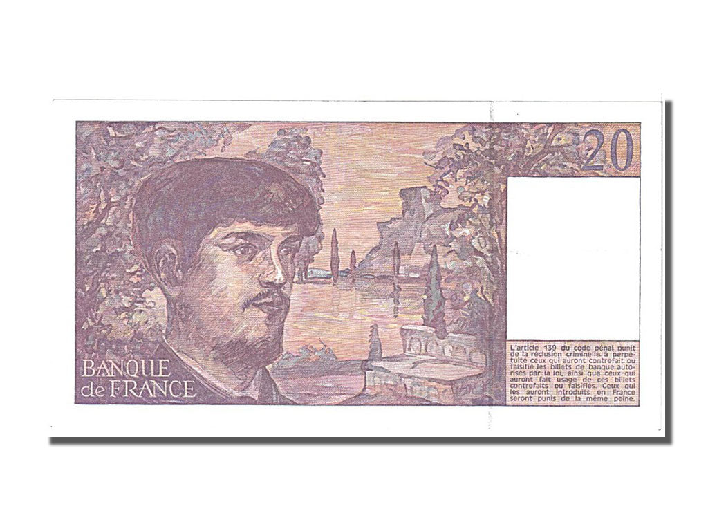 France, 20 Francs, 20 F 1980-1997 ''Debussy'', 1992, KM #151f, UNC(65-70),...